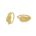 Piercing Folha Trabalhada Cortes Diamantados em Ouro 18K