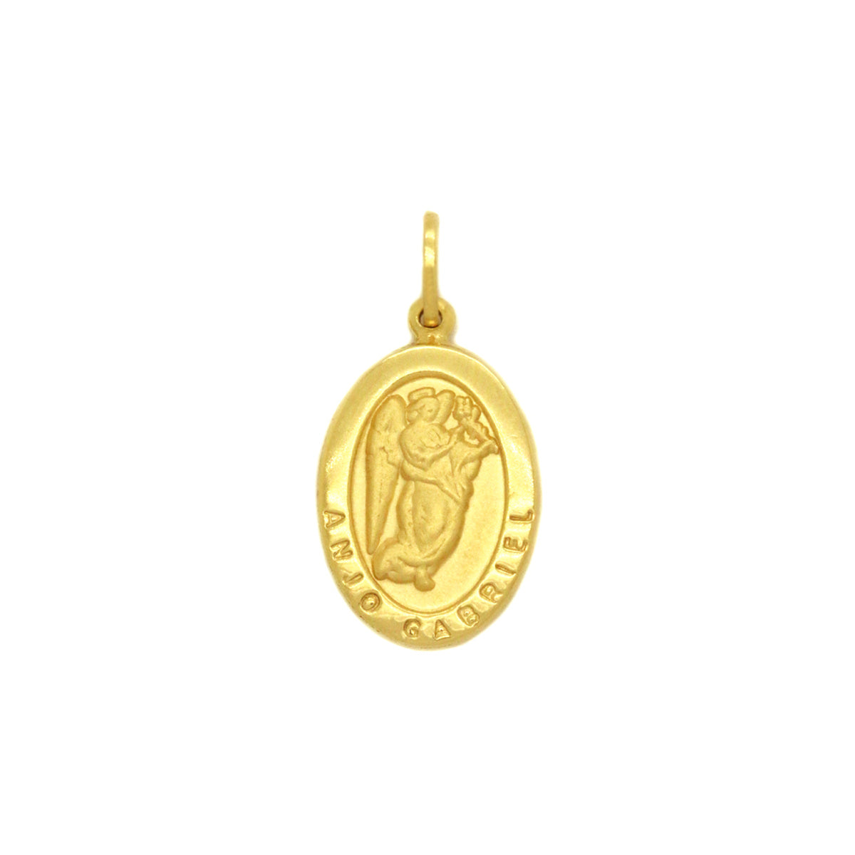 Pingente Anjo Gabriel Oval Médio em Ouro 18K