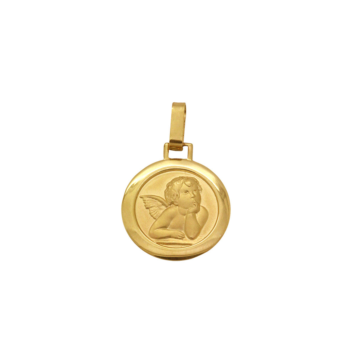 Pingente Anjo Pensador Médio Feminino em Ouro 18K