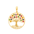 Pingente Árvore da Vida Zircônias Coloridas em Ouro 18K