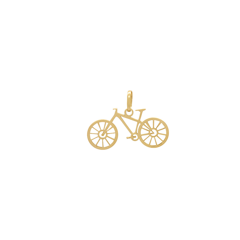Pingente Bicicleta Chapa Lisa em Ouro 18K