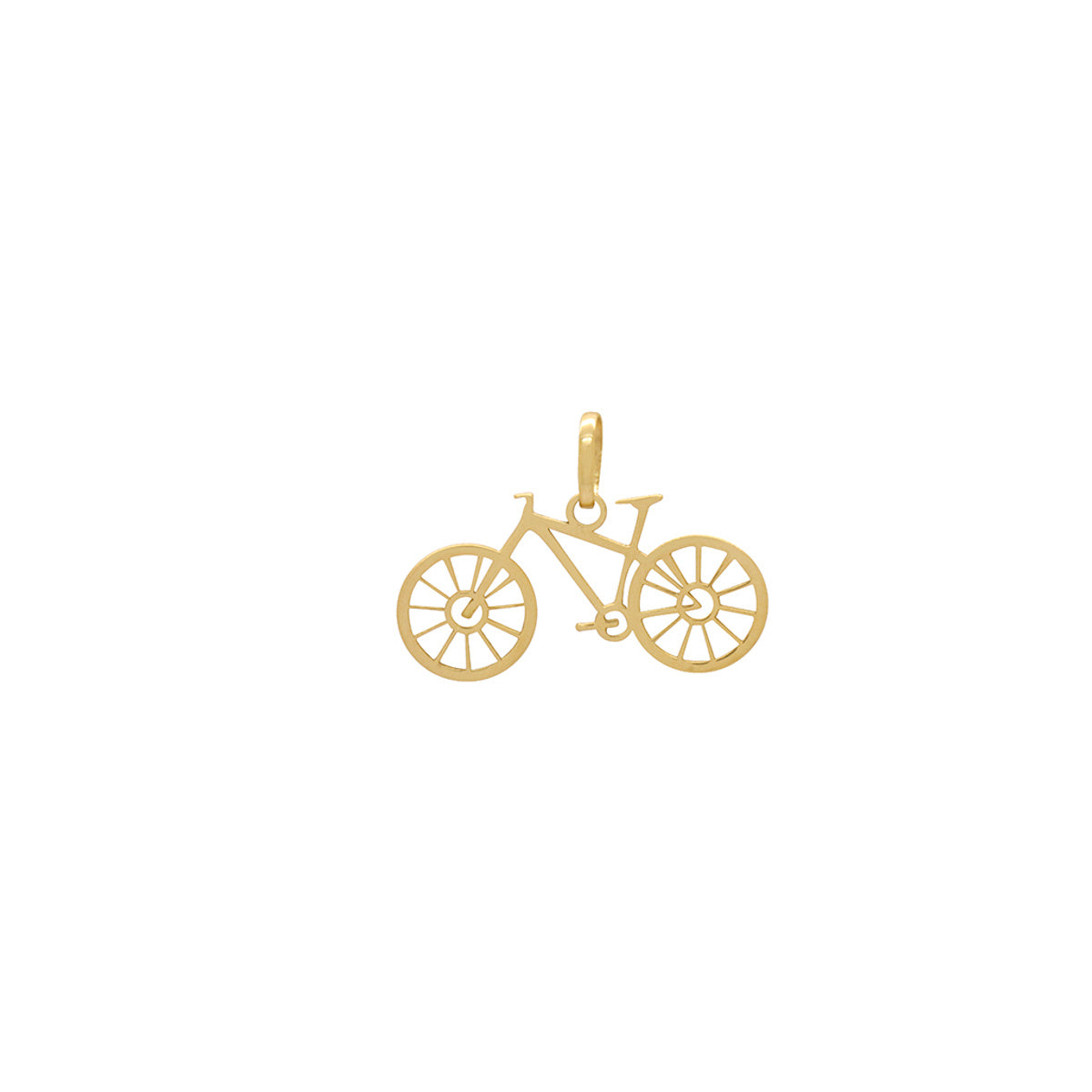 Pingente Bicicleta Chapa Lisa em Ouro 18K