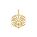 Pingente Chapa Flor Lisa Vazada em Ouro 18K