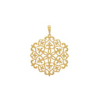 Pingente Chapa Flor Lisa Vazada em Ouro 18K