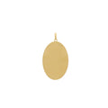 Pingente Chapa Lisa Oval Grande em Ouro 18K