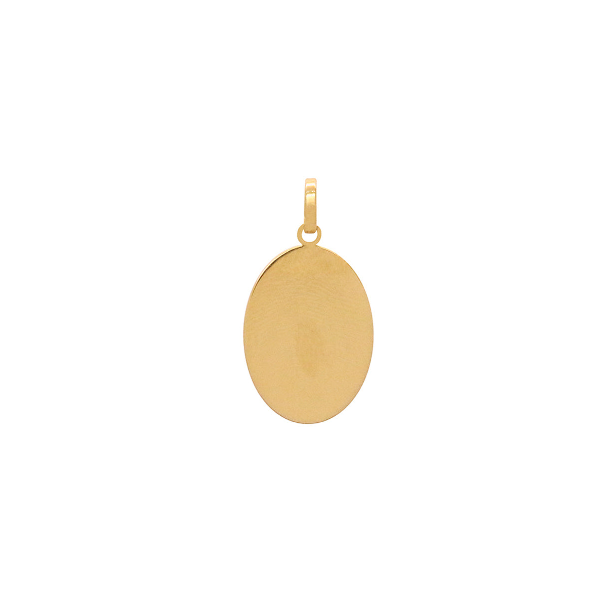 Pingente Chapa Lisa Oval Pequeno em Ouro 18K