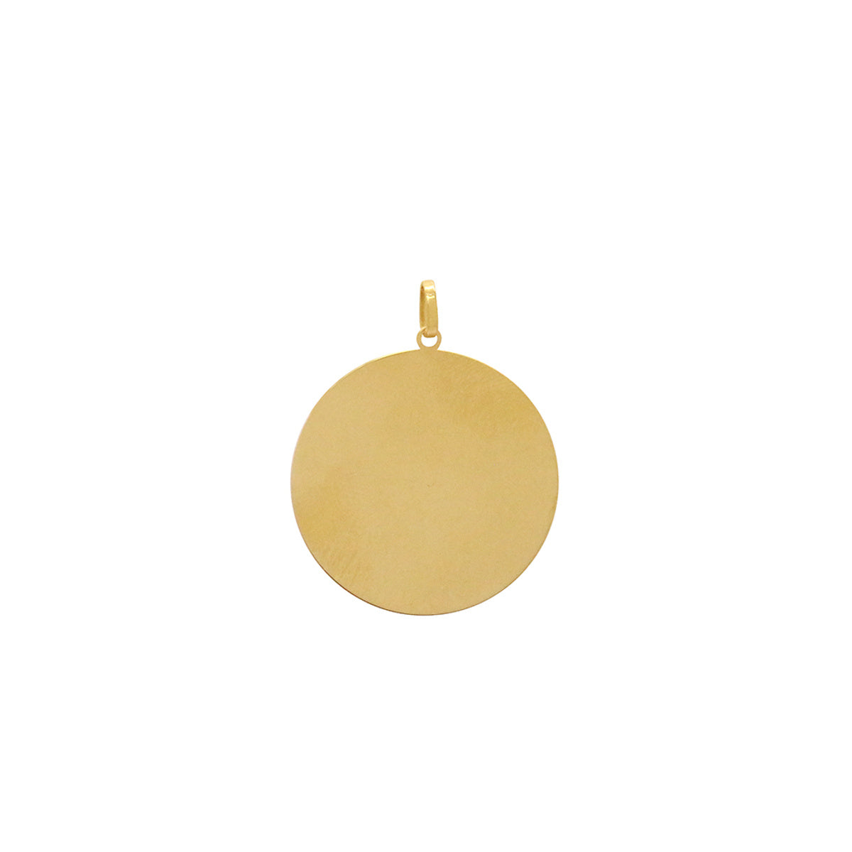 Pingente Chapa Lisa Redondo Grande em Ouro 18K