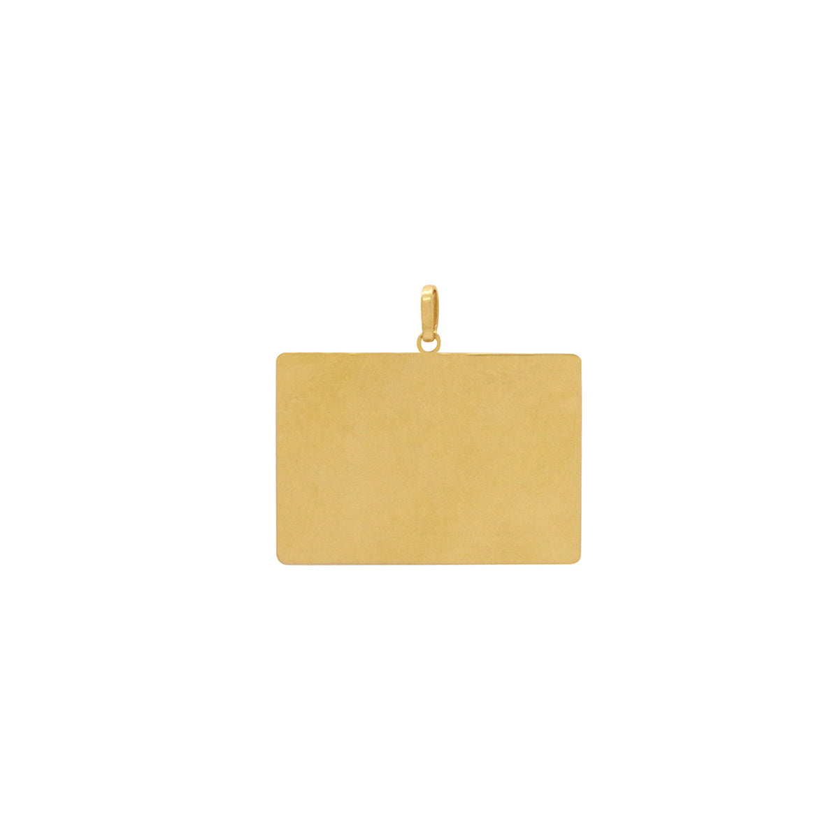 Pingente Chapa Lisa Retangular Grande Horizontal em Ouro 18K