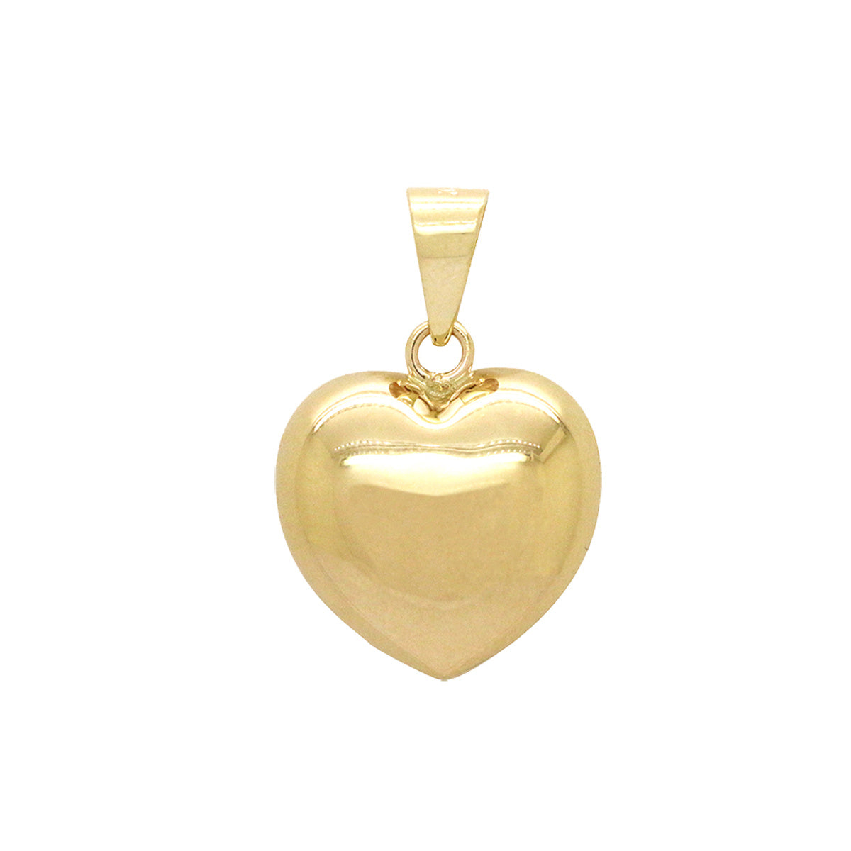 Pingente Coração Grande Oco Liso Feminino em Ouro 18K