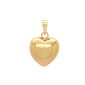 Pingente Coração Médio Oco Liso Feminino em Ouro 18K