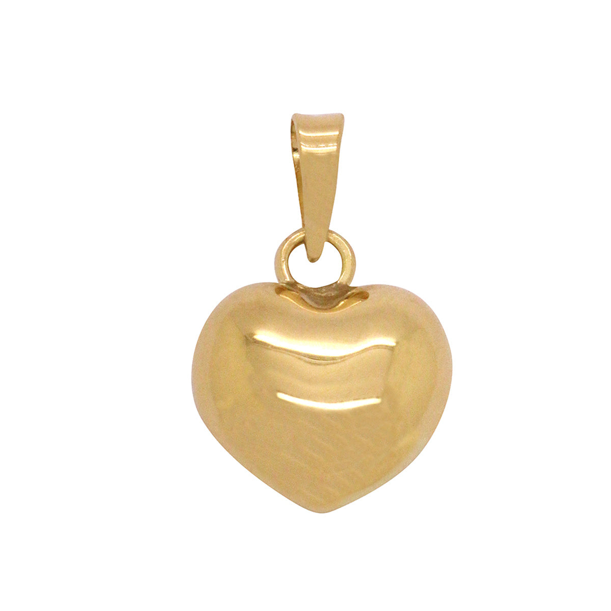 Pingente Coração Médio Oco Liso Feminino em Ouro 18K