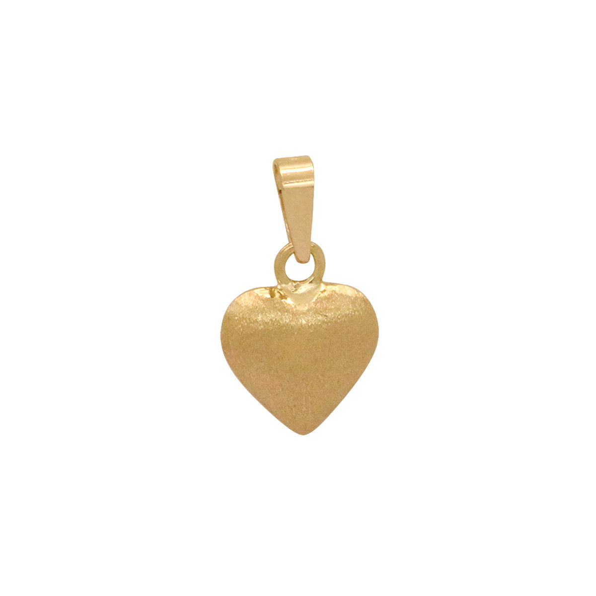 Pingente Coração Oco Pequeno Acetinado em Ouro 18K
