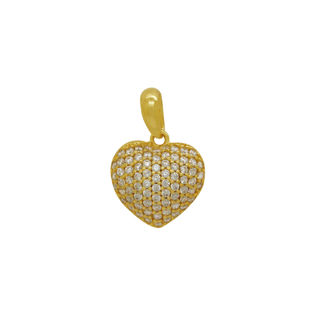 Pingente Coração Zircônias Brancas em Ouro 18K