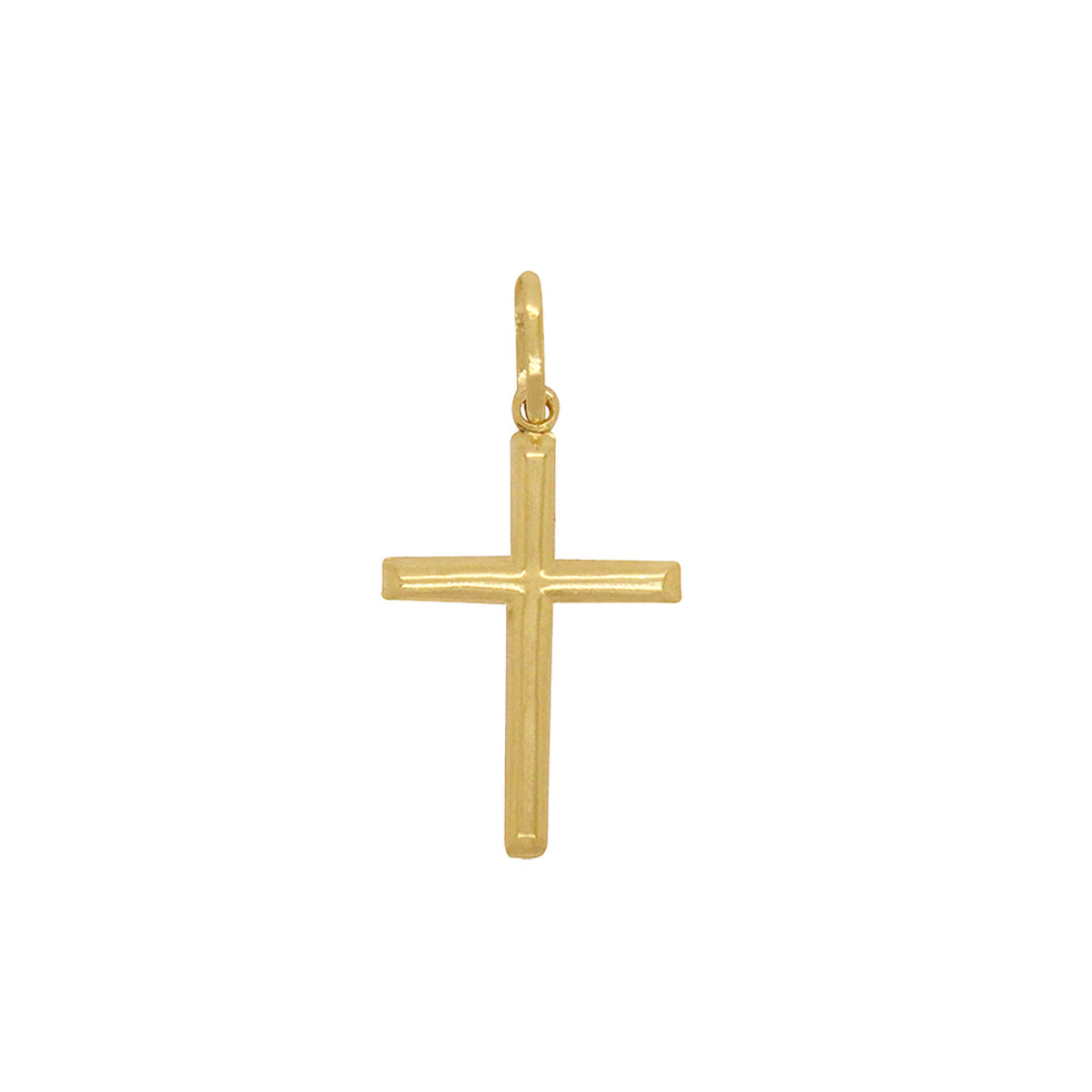 Pingente Cruz Palito Médio Lisa em Ouro 18K