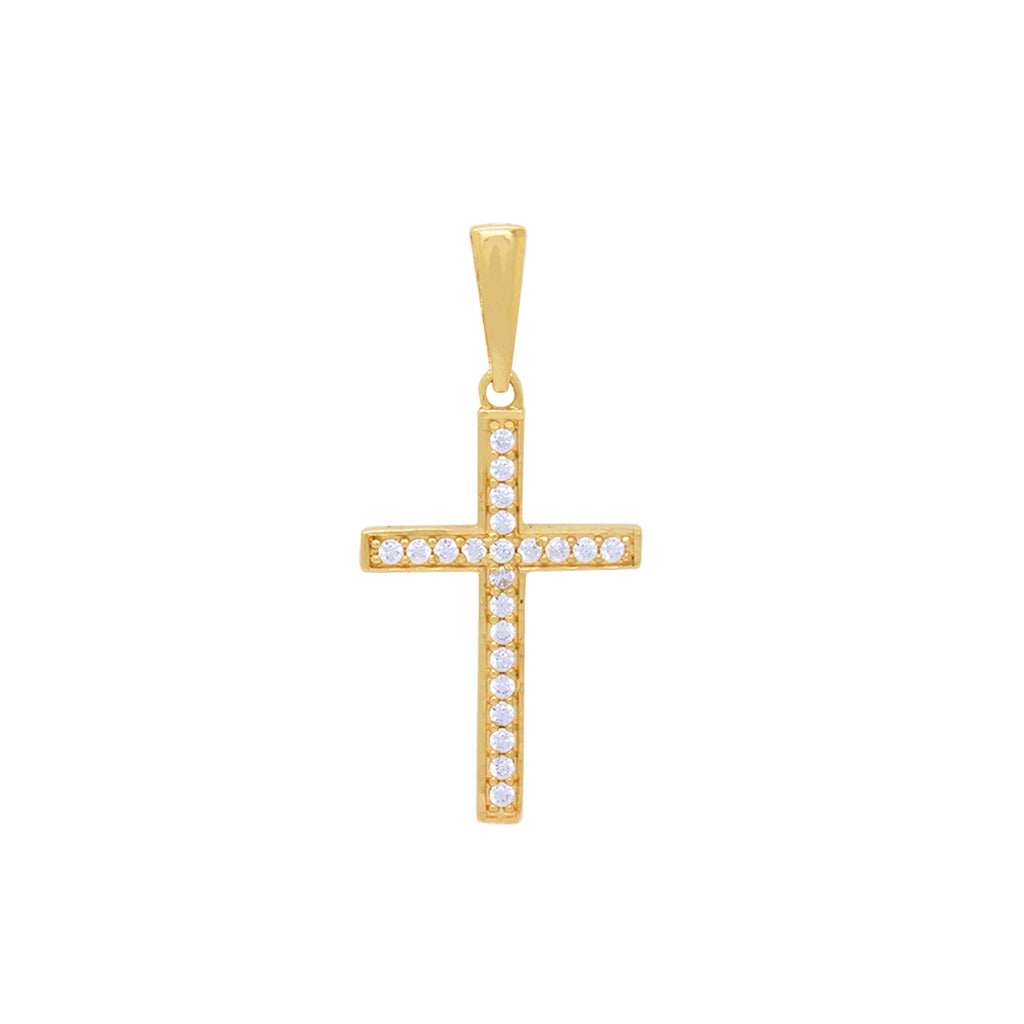 Pingente Cruz Zircônias Brancas em Ouro 18K