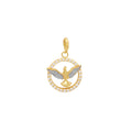 Pingente Espírito Santo Aro Cravejado Zircônias em Ouro 18K