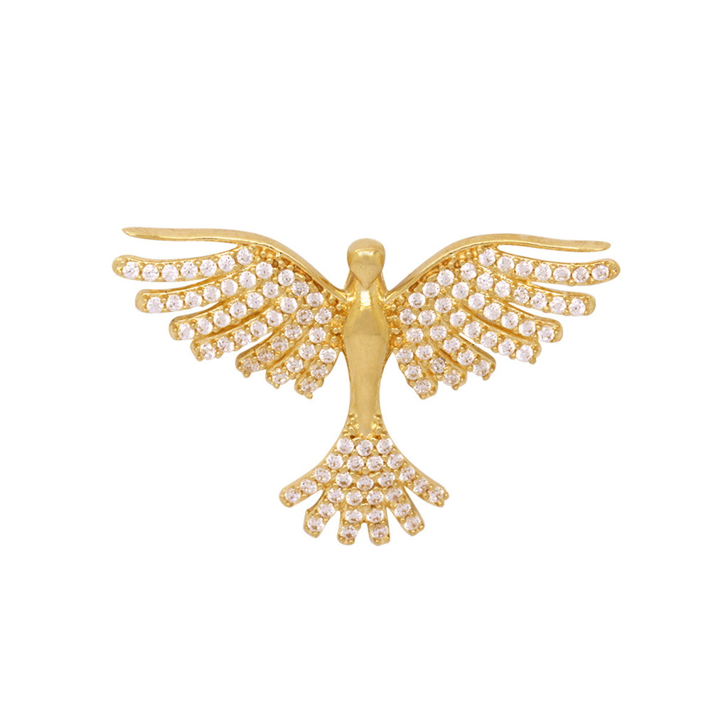 Pingente Espírito Santo Cravejado Zircônias em Ouro 18K