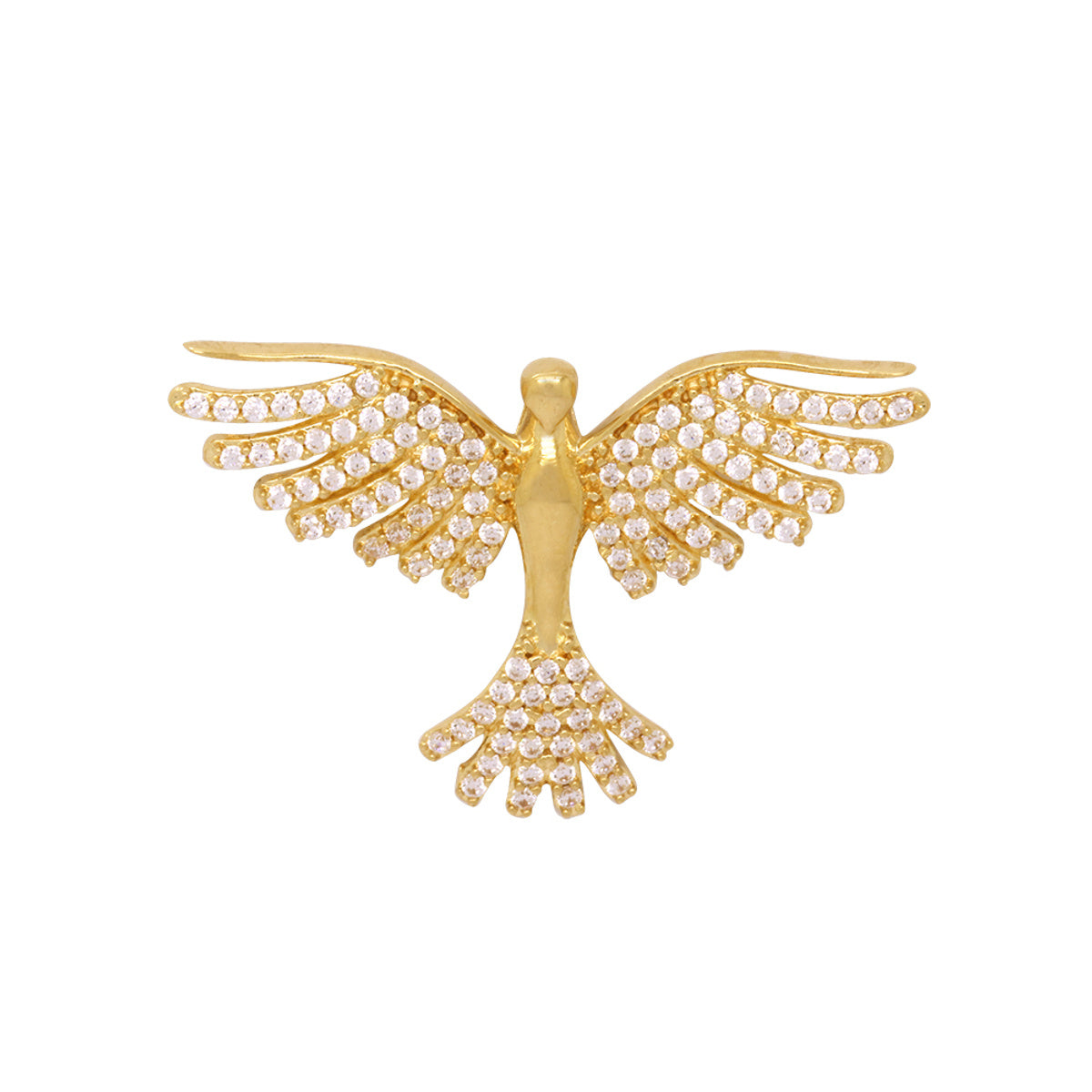 Pingente Espírito Santo Cravejado Zircônias em Ouro 18K