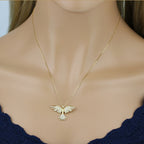 Pingente Espírito Santo Cravejado Zircônias em Ouro 18K