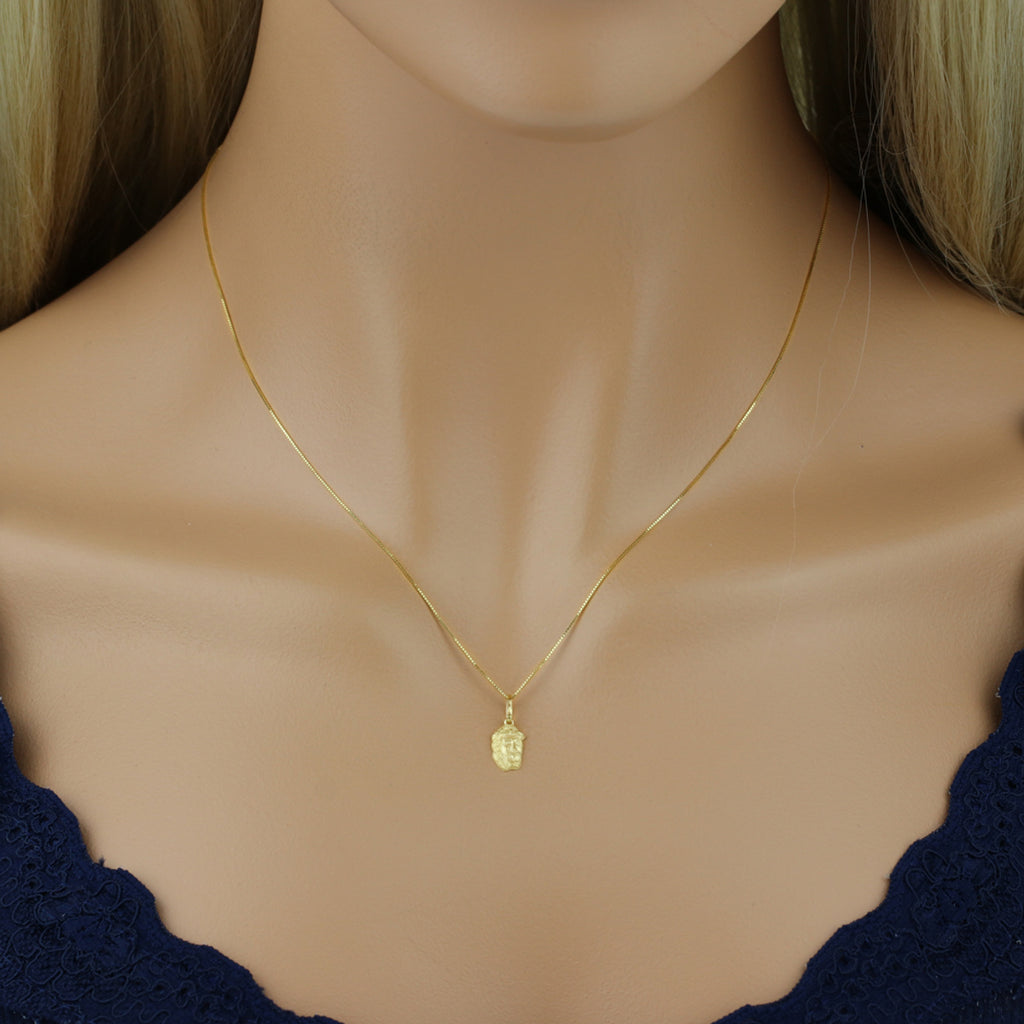 Pingente Face de Cristo Pequena em Ouro 18K