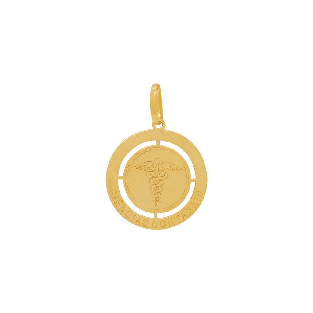 Pingente Formatura Redondo em Ouro 18K