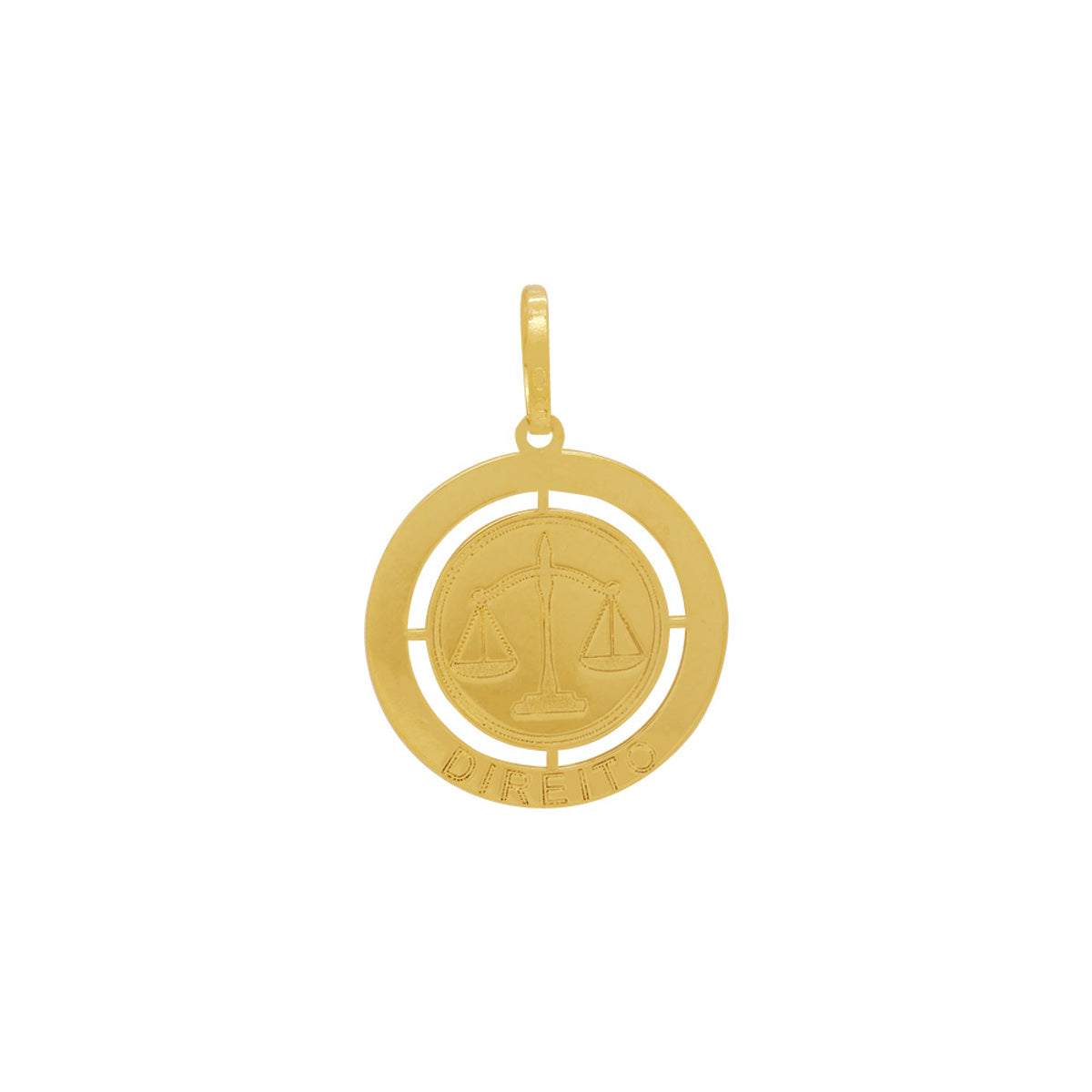 Pingente Formatura Redondo em Ouro 18K