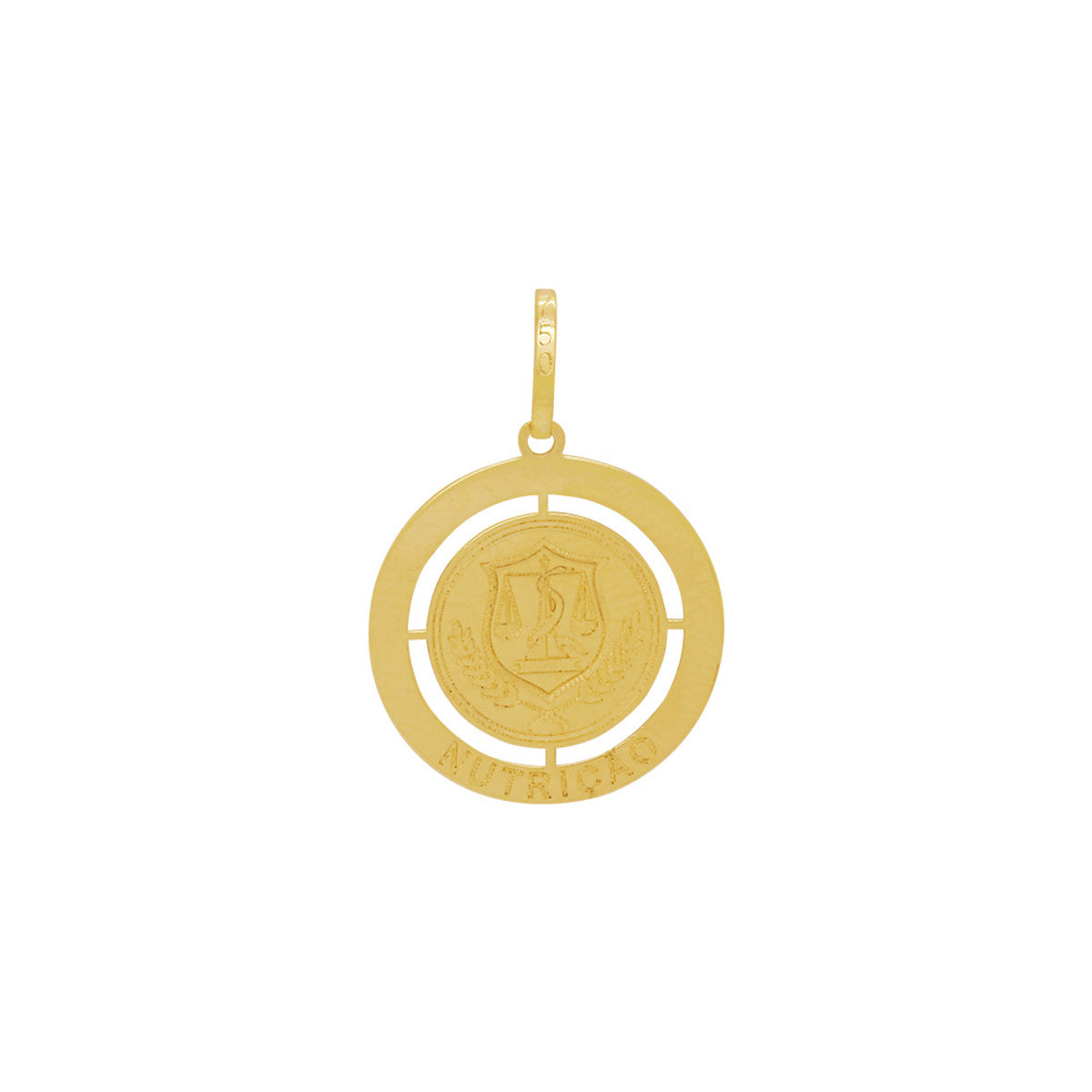 Pingente Formatura Redondo em Ouro 18K