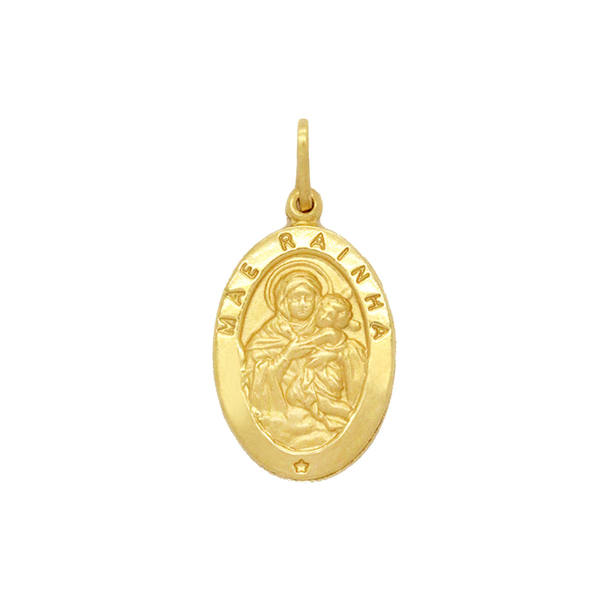 Pingente Mãe Rainha Oval Médio em Ouro 18K