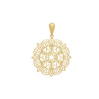 Pingente Mandala Flor Vazada em Ouro 18K