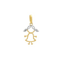 Pingente Menina Chapa Vazada Rodinado em Ouro 18K