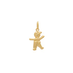 Pingente Menino Estampado Alto Relevo em Ouro 18K