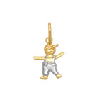 Pingente Menino Estampado Alto Relevo em Ouro 18K