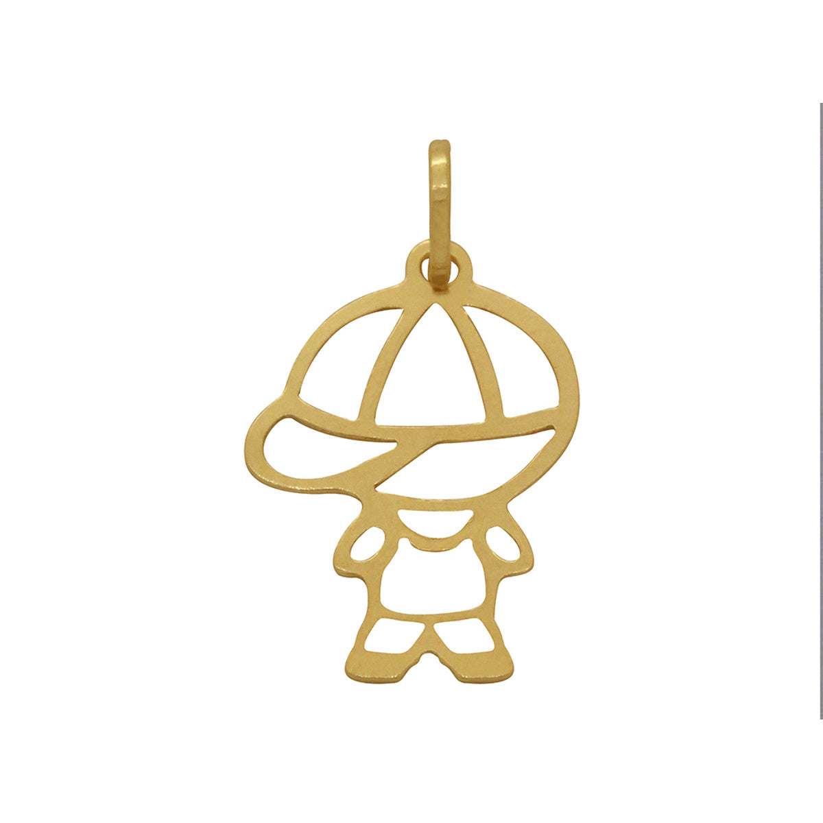 Pingente Menino Médio Vazado em Ouro 18K