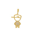 Pingente Menino Zircônias Brancas em Ouro 18K