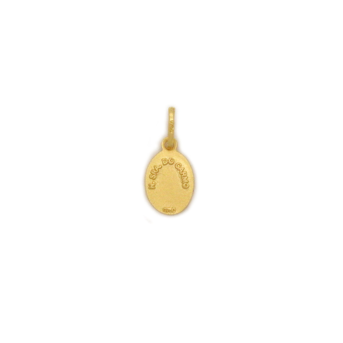 Pingente Nossa Senhora do Carmo Oval Mini em Ouro 18K