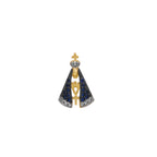 Pingente Nossa Sra. Aparecida Cravejada Zircônias em Ouro 18K