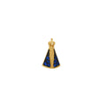 Pingente Nossa Sra. Aparecida Pequena Cravejada Zircônias em Ouro 18K