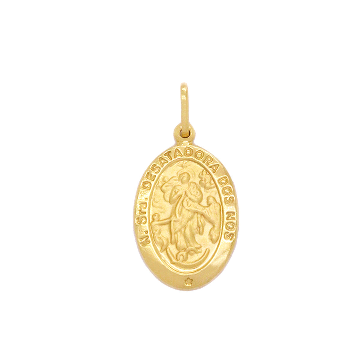 Pingente Nossa Sra. Desatadora dos Nós Oval Pequeno em Ouro 18K
