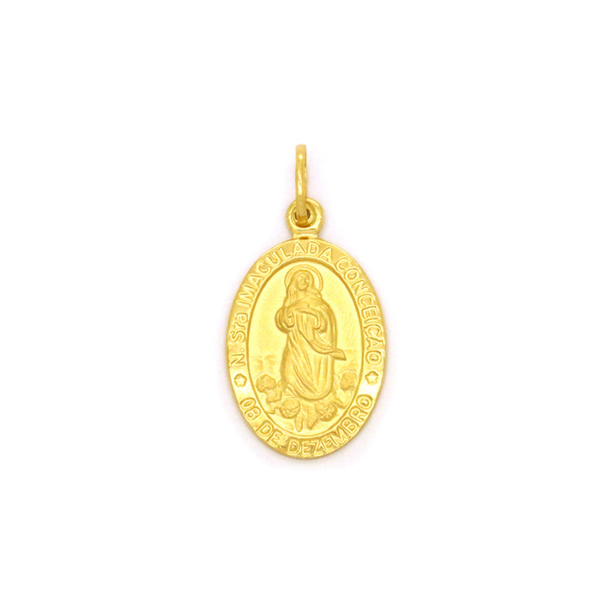 Pingente Nossa Sra. Imaculada Conceição Oval Médio em Ouro 18K