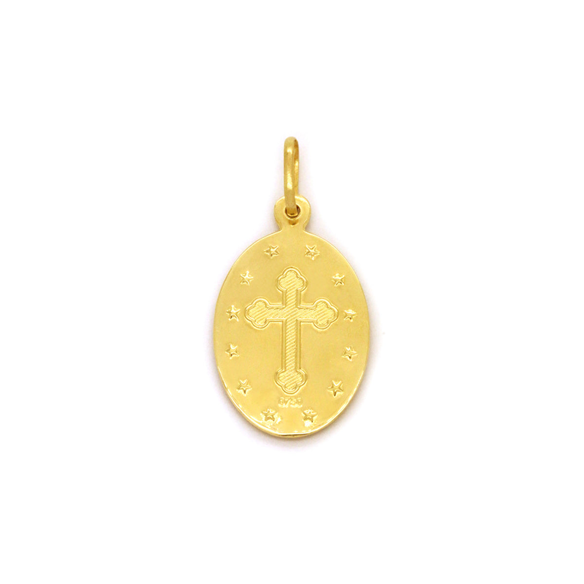 Pingente Nossa Sra. Imaculada Conceição Oval Médio em Ouro 18K