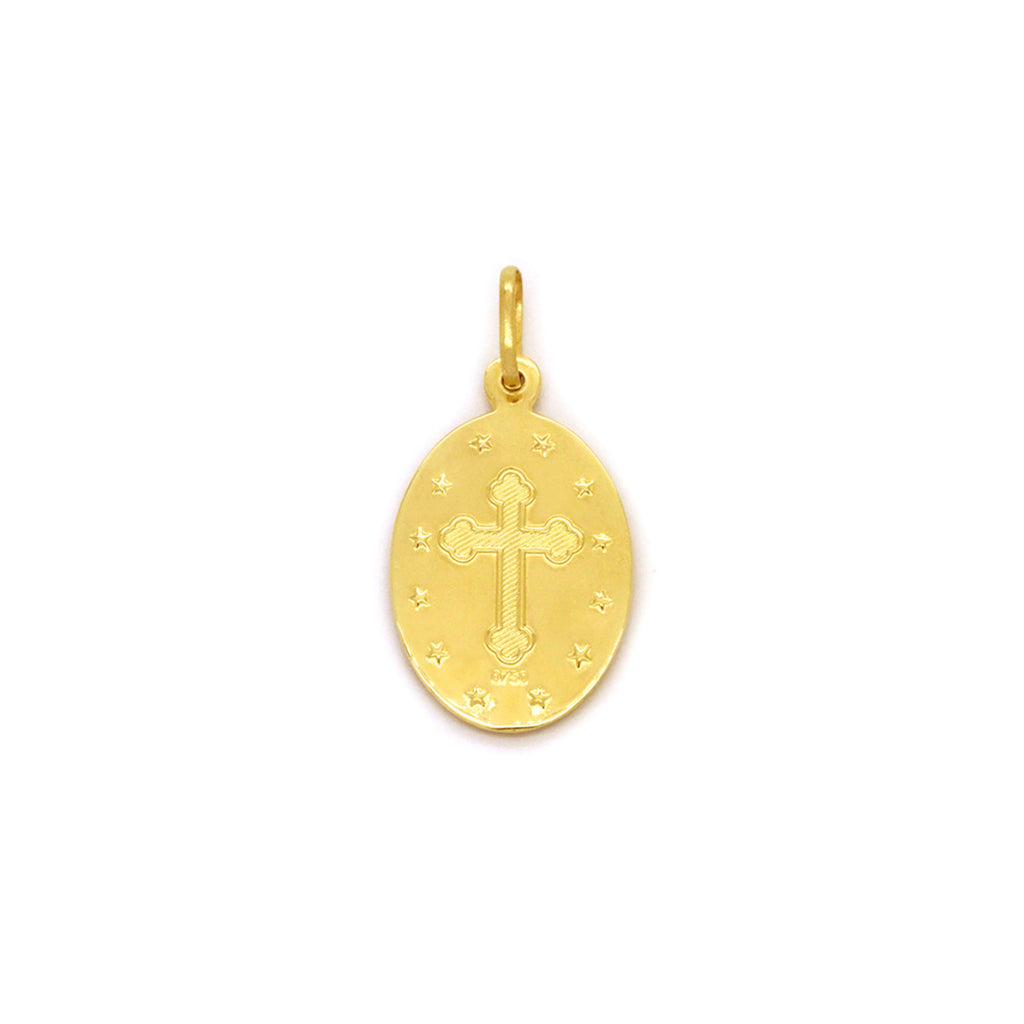 Pingente Nossa Sra. Imaculada Conceição Oval Pequeno em Ouro 18K
