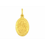 Pingente Nossa Sra. Perpétuo do Socorro Oval Grande em Ouro 18K