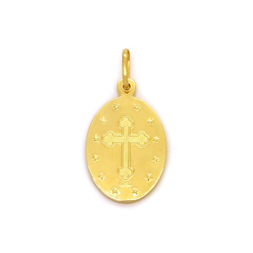 Pingente Nossa Sra. Perpétuo do Socorro Oval Grande em Ouro 18K