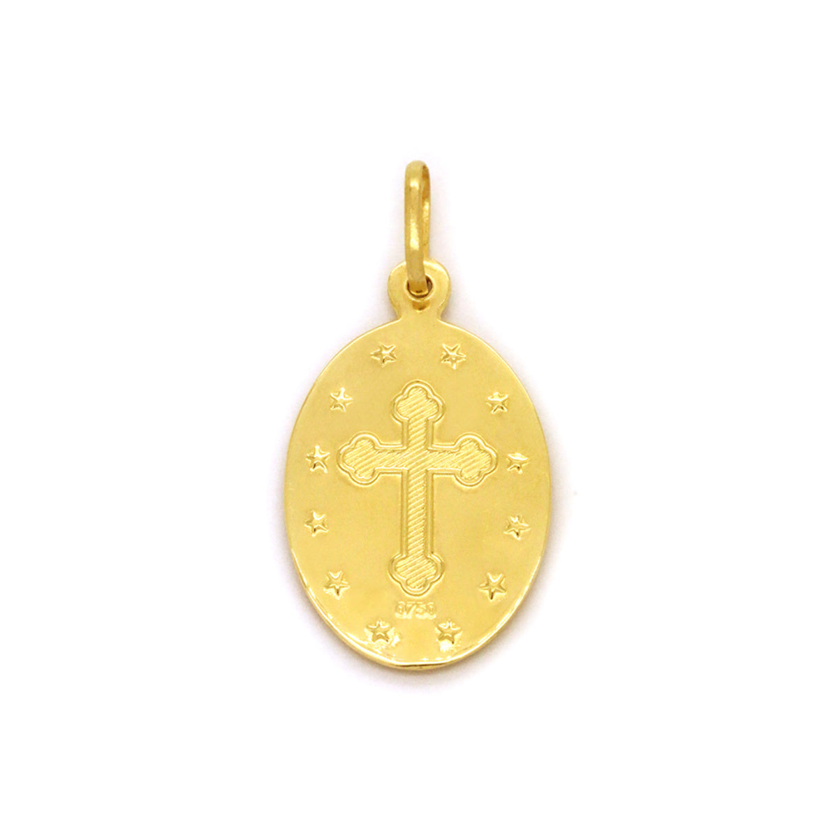 Pingente Nossa Sra. Perpétuo do Socorro Oval Grande em Ouro 18K