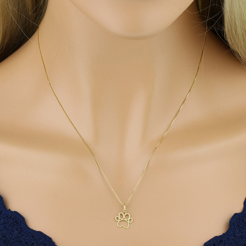 Pingente Pata Lisa Vazada em Ouro 18K