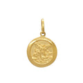 Pingente Redondo Médio São Miguel Arcanjo Borda Lisa Feminino em Ouro 18K