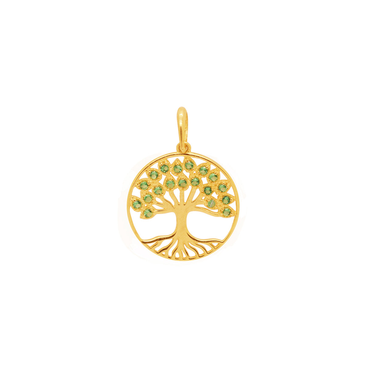 Pingente Redondo Zircônias em Ouro 18K