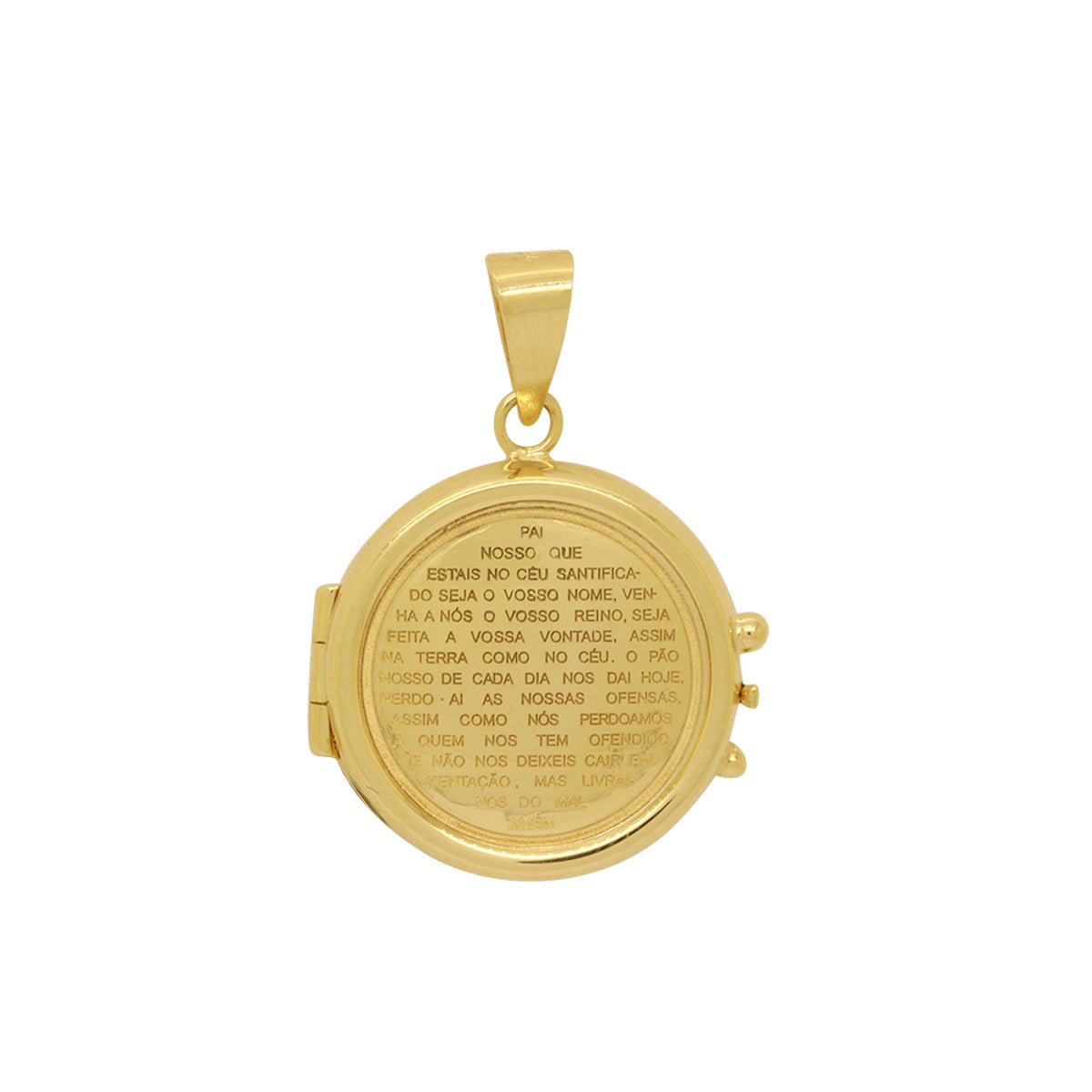 Pingente Relicário Redondo em Ouro 18K