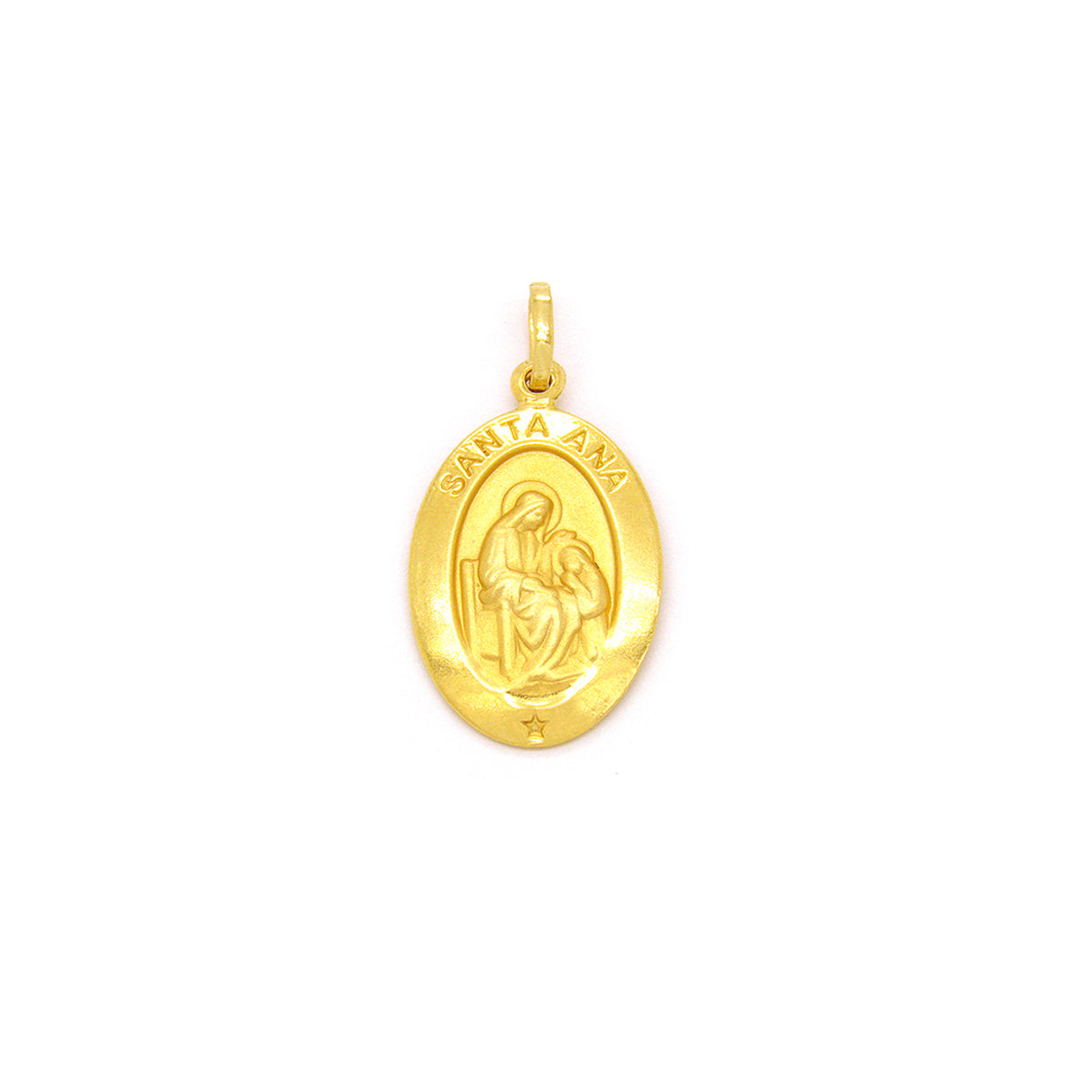 Pingente Santa Ana Oval Médio em Ouro 18K