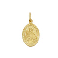 Pingente Santa Luzia Oval Pequeno em Ouro 18K